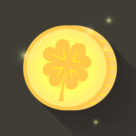 Illustration of St Patrick Day gold coin iconのイラスト素材