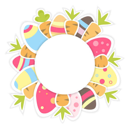 Illustration of Easter carrots pattern on a whiteのイラスト素材