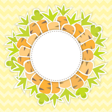Illustration of Easter carrots pattern on a yellowのイラスト素材