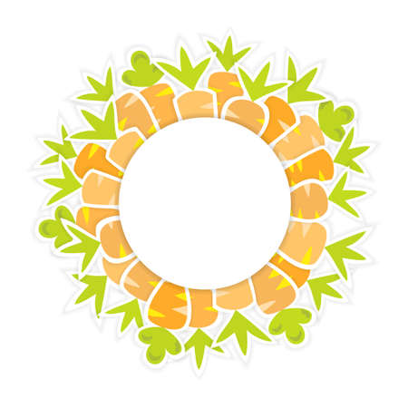 Illustration of Easter orange carrots pattern on a whiteのイラスト素材