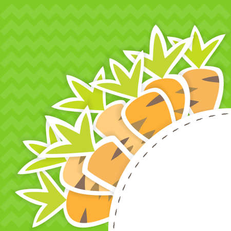 Illustration of Eastern carrots pattern on a greenのイラスト素材