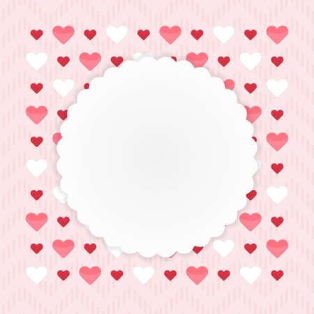 Illustration of Greeting card with hearts on a pinkのイラスト素材