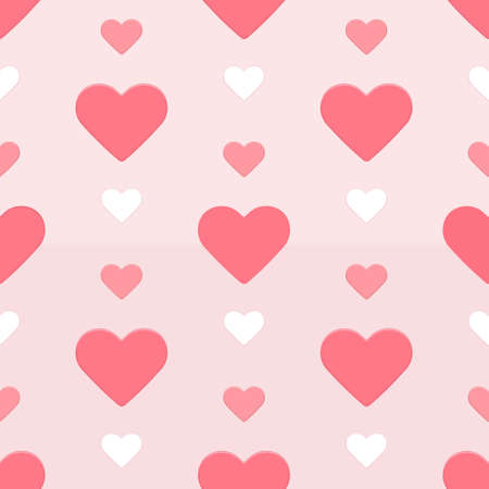 Illustration of Seamless hearts pattern red and pinkのイラスト素材