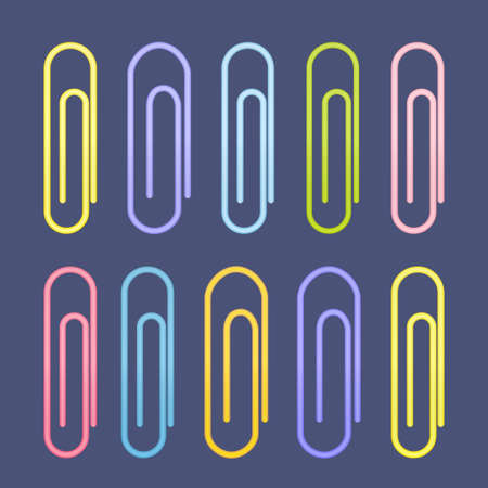 Illustration of Colorful paperclip iconsのイラスト素材