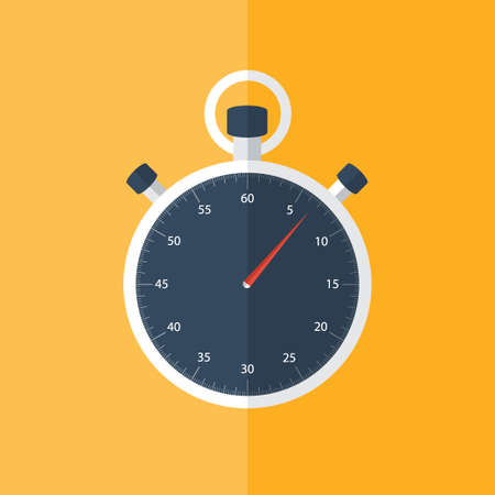 Illustration of Blue stopwatch icon over orangeのイラスト素材