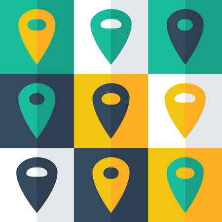 Illustration of Flat pin icons setのイラスト素材