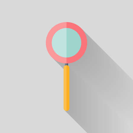 Illustration of Flat loupe icon over greyのイラスト素材
