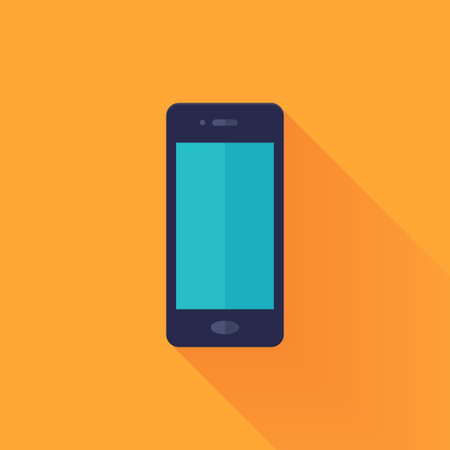 Illustration of Flat mobile phone over orangeのイラスト素材