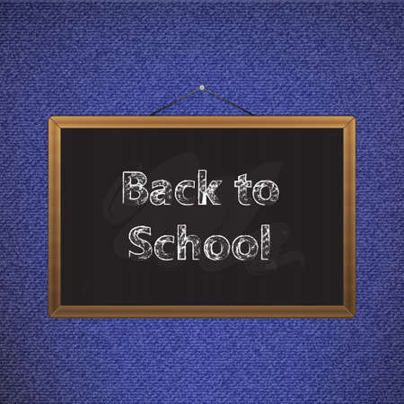 Illustration of Black chalkboard over jeans back to schoolのイラスト素材