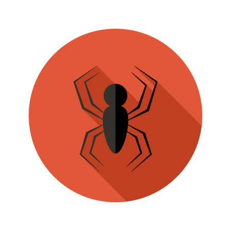 Illustration of Halloween Spider flat circle icon over redのイラスト素材