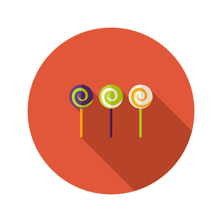 Illustration of Halloween Spiral Sweets Flat Iconのイラスト素材
