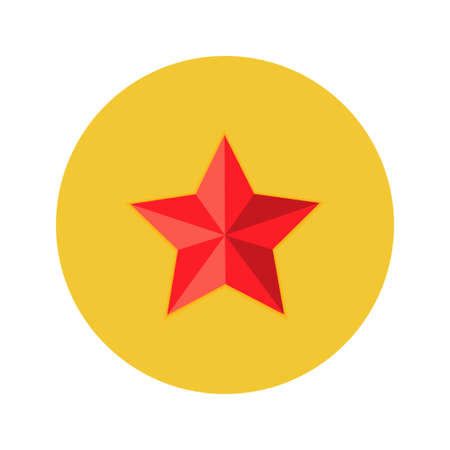 Illustration of Christmas Red Star Flat Circle Iconのイラスト素材