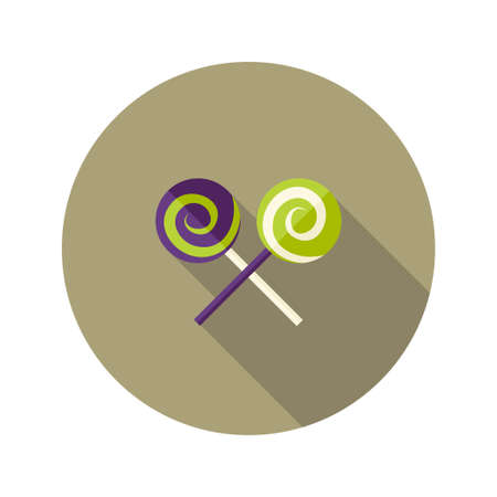Illustration of Christmas Spiral Candies Stick Flat Iconのイラスト素材