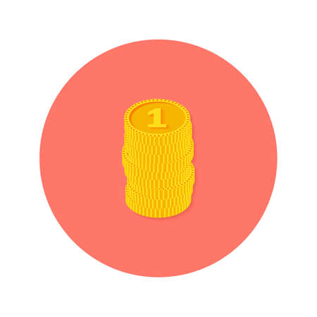 Illustration of Gold Coins Money Circle Flat Iconのイラスト素材