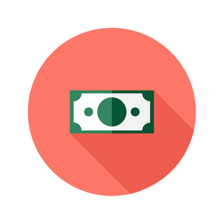 Illustration of Money Banknote Circle Flat Iconのイラスト素材