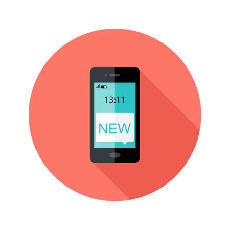 Illustration of Smartphone App Notification Circle Flat Iconのイラスト素材