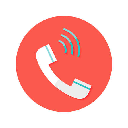 Illustration of Headphone Call Circle Flat Icon