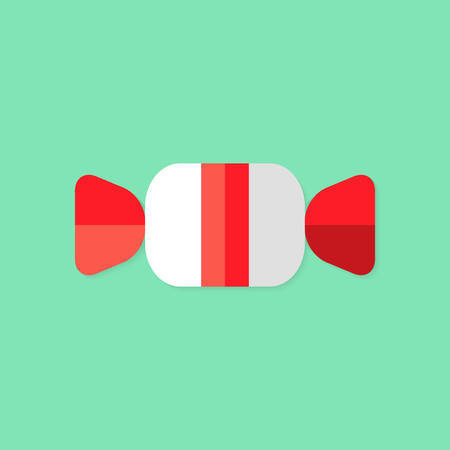 Illustration of Candy Sweet Christmas Flat Icon over Mintのイラスト素材
