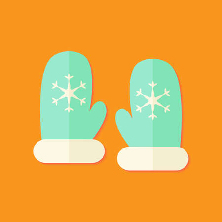 Illustration of Santa Mint Gloves Christmas Flat Iconのイラスト素材