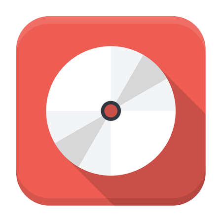 Vector illustration of CD disc. Flat app square icon with long shadow.のイラスト素材