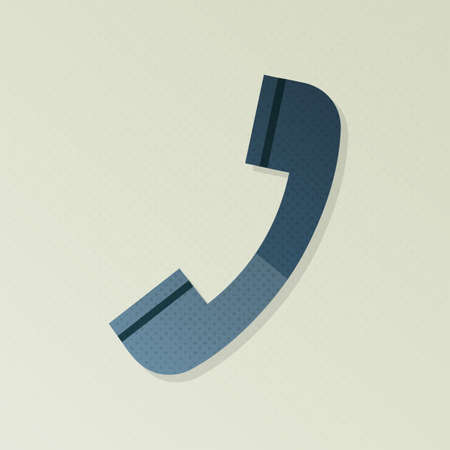 Phone support halftone stylized illustration. Flat sign with halftone textureのイラスト素材