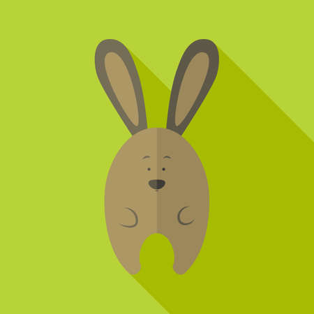 Cute bunny. Flat stylized illustration with shadowのイラスト素材