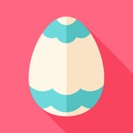 Decorative Easter egg. Flat stylized illustration with shadowのイラスト素材