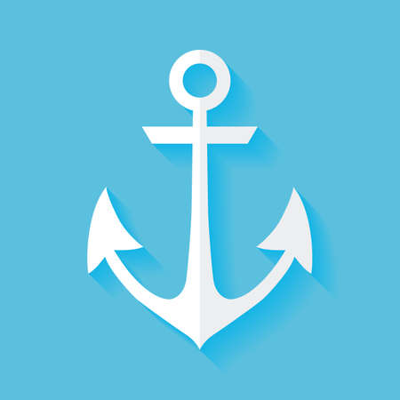 Flat Marine Anchor.のイラスト素材