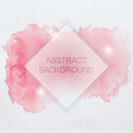 Abstract Watercolor Background with Red Splash and Square. Vector Illustration of Abstract Watercolor Backgroundのイラスト素材