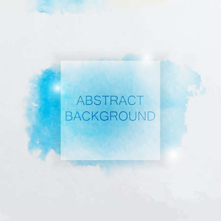 Abstract Watercolor Background with Blue Splash and Square. Vector Illustration of Abstract Watercolor Backgroundのイラスト素材