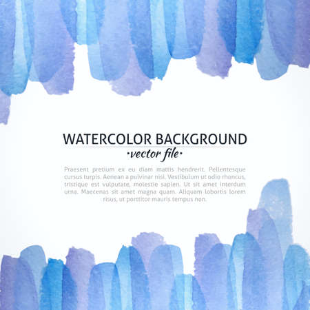 Watercolor Vector Blue and Purple Abstract Background. Blue Watercolor Banner for web design. Vector illustration. Advertisement and promotion background.のイラスト素材