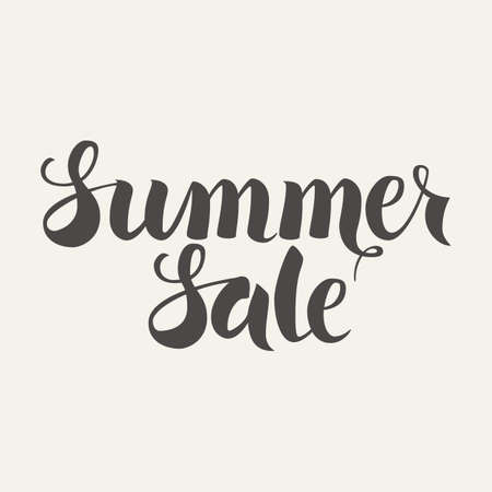 Summer Sale Vector Handwritten Lettering. Vector Illustration of Calligraphy Text.のイラスト素材