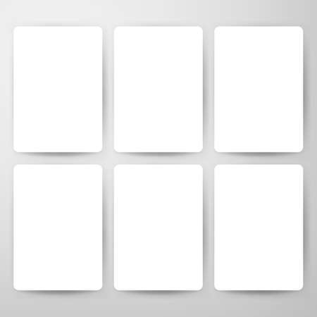 Blank Cards Mockup Template. Vector Illustration of Vertical Empty Invitations for Promotion.のイラスト素材