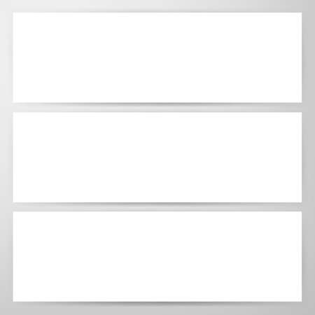 Three Horizontal Banners Blank Mockup. Vector Illustration of Empty Web Design for Business Promotion.のイラスト素材