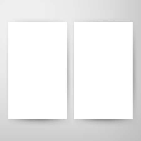 Two Blank Brochure Mockup. Vector Illustration of Paper Leaflets over Light Background with Soft Shadows.のイラスト素材