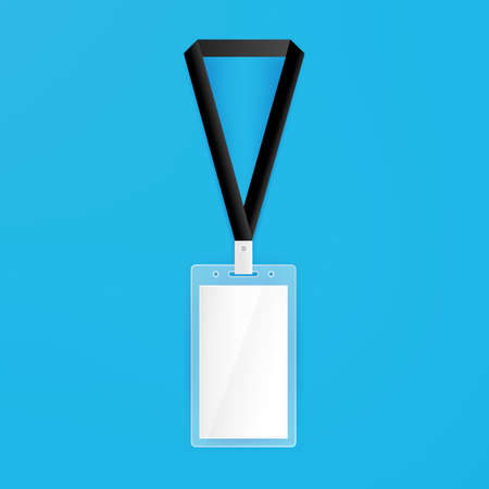 Id Card Empty Mockup. Vector Illustration of Name Badge Template.