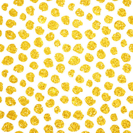 Hand Drawn Gold Dots Seamless Patternのイラスト素材