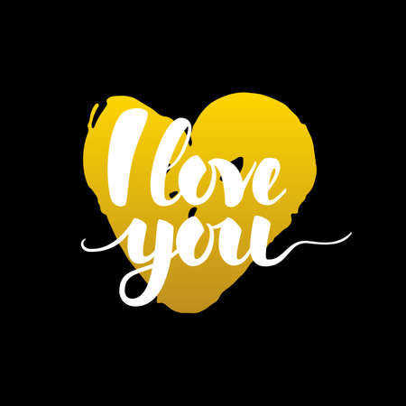 I Love You Handwritten Calligraphyのイラスト素材