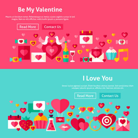 Valentines Day Website Bannersのイラスト素材