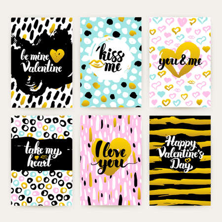 Valentine Day Trendy Hipster Postersのイラスト素材