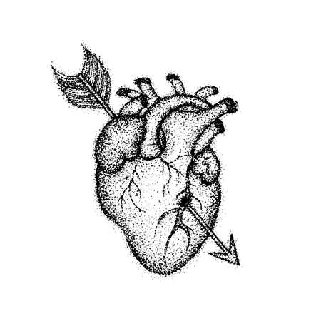 Dotwork Heart with Arrow