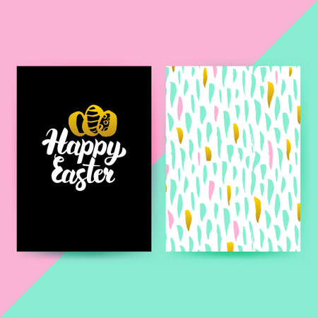 Easter 80s Funky Style Postersのイラスト素材