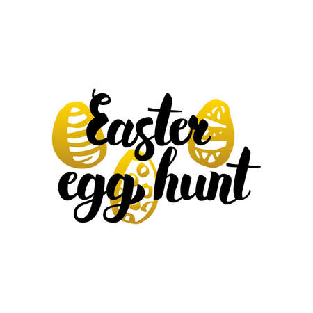 Easter Egg Hunt Handwritten Letteringのイラスト素材