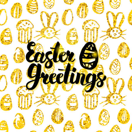 Simple Easter Greetings Handwritten Card.のイラスト素材