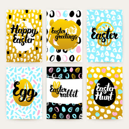 Simple Easter Greetings Trendy Brochures.のイラスト素材