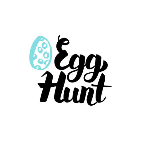 Elegant  Egg Hunt Handwritten Lettering.のイラスト素材