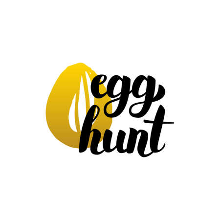 Handwritten Lettering Egg Huntのイラスト素材