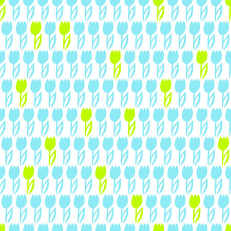 Flower Tulips Trendy Seamless Patternのイラスト素材