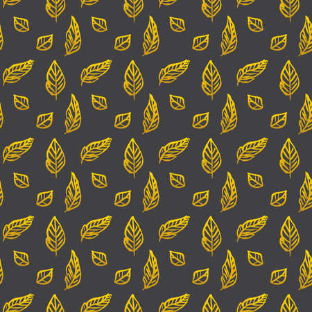 Leaf Brush Gold Seamless Patternのイラスト素材