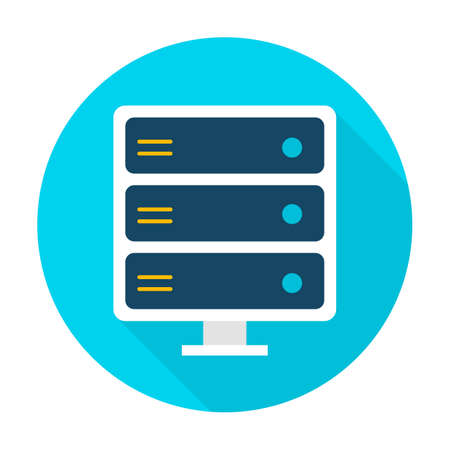 Server Flat Circle Iconのイラスト素材